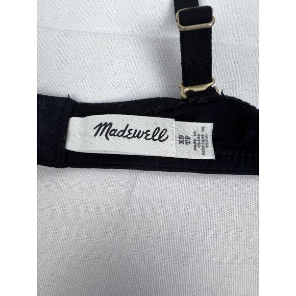 Madewell Bralette Sammie Mesh Trimmed Triangle Black Lounge Minimalist Capsule - Picture 5 of 6